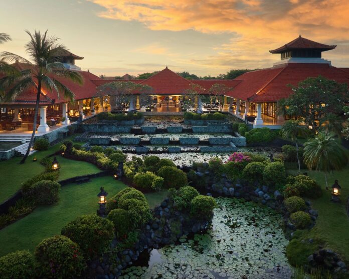 Grand Hyatt Bali Lobby Aerial View Dusk